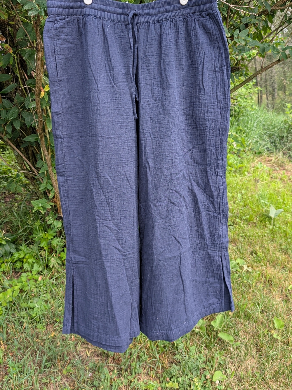 Pact Wide-Leg Pants in Navy Blue